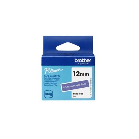 Brother BTAG-F35 / White on purple / Brother / P-touch  | BTAGF35