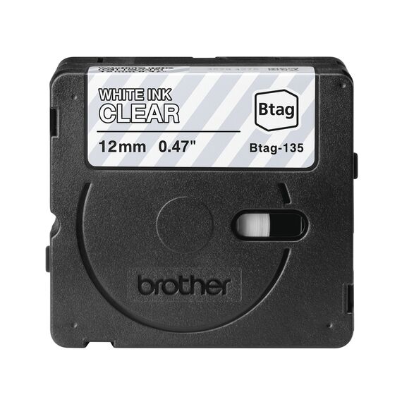 Brother BTAG-135 / White on transparent / Brother / P-t | BTAG135