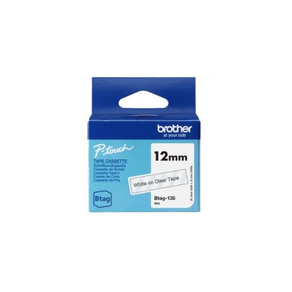 Brother BTAG-135 / White on transparent / Brother / P-t | BTAG135