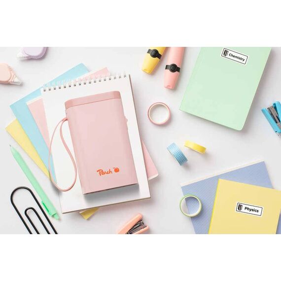 Peach label printer pink space-saving and cordless  PE110pi