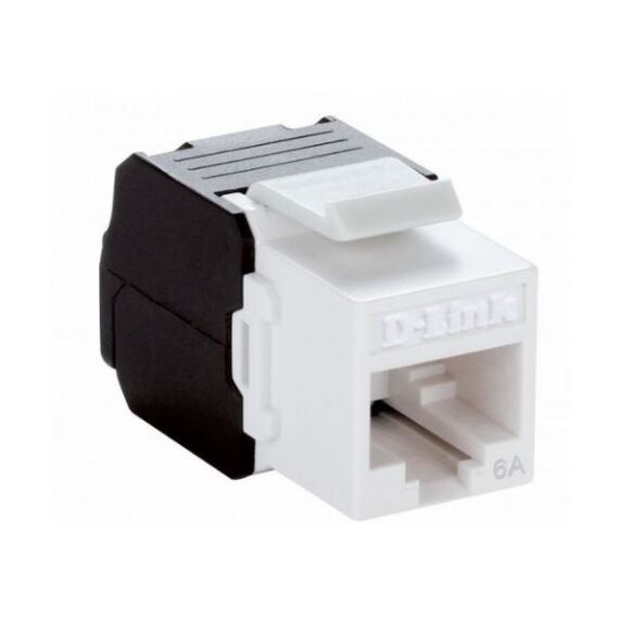 DLINK KEYSTONE JACK CAT6A 10G UTP, TOOL-LESS, WHITE COLOR