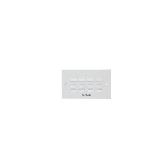 DLINK FACEPLATE, ACCEPT QUAD KEYSTONE JACKS WITH SHUTTER & ID PLATE, 146x86, WHITE COLOR
