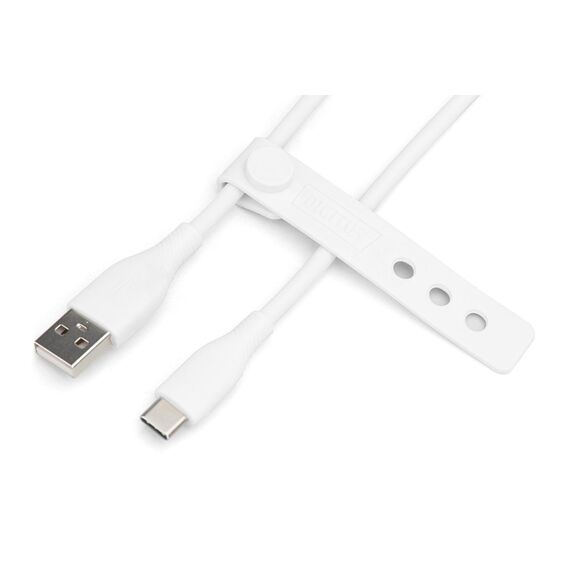 Digitus USB-C silicone connection cable, 0.5m,  | AK-300340-005-W