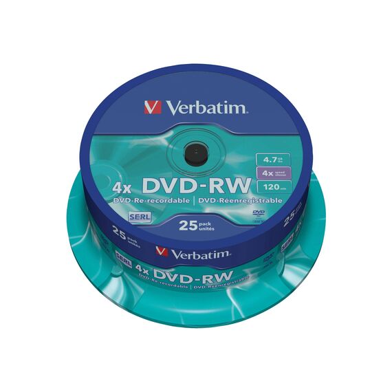 Verbatim 25 x DVDRW 4.7 GB (120min) 4x matt silver 43639