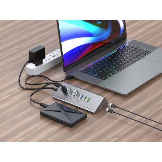 Conceptronic 10-in-1 60W USB 3.0 Hub Charger Combo,  HUBBIES18G
