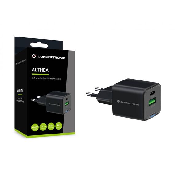 Conceptronic 2-Port 20W GaN USB PD Charger ALTHEA15B