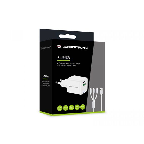 Conceptronic 2-Port 33W GaN USB PD Charger white ALTHEA16W