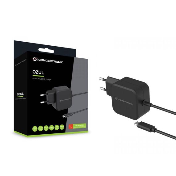 Conceptronic 67W GaN USB PD Charger OZUL04BE