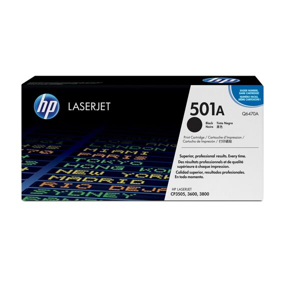 HP 501A - Black - original - LaserJet - toner cartridge (Q6470A)
