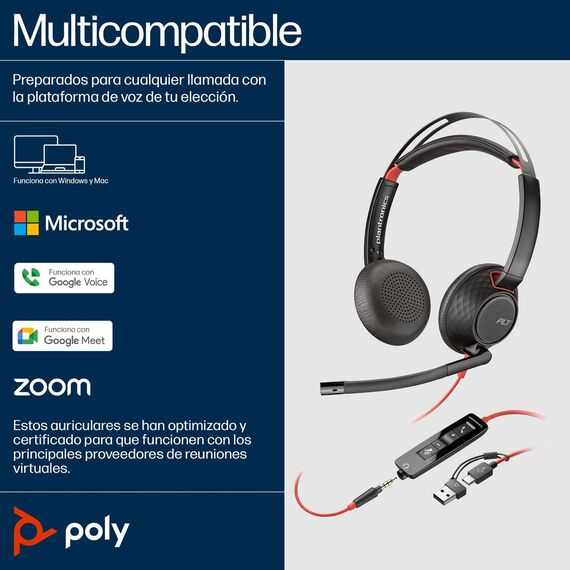 Poly Blackwire C5220 - Blackwire 5200 series - headset  | 805H3AA