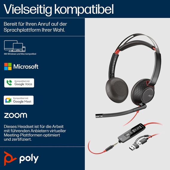 Poly Blackwire C5220 - Blackwire 5200 series - headset  | 805H3AA
