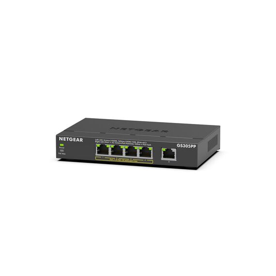 5-Port Gigabit Ethernet, 4 PoE Ports, 10 Gbps, 1 | GS305PP-300EUS