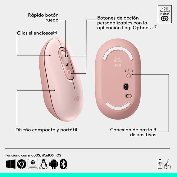 Logitech POP / Ambidextrous / Optical / Bluetooth /  | 910-007413