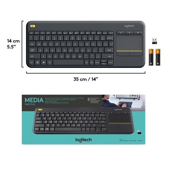 Logitech Wireless Touch Keyboard K400 Plus - Keyboar | 920-007133