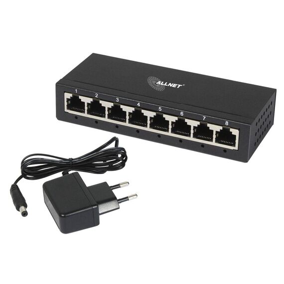 ALLNET Switch unmanaged Layer2 8 Port 8x 1GbE Fanless