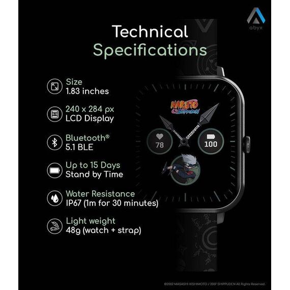 Abyx Fit Touch 3 Naruto Shippuden Kakashi Hatake Smart Watch