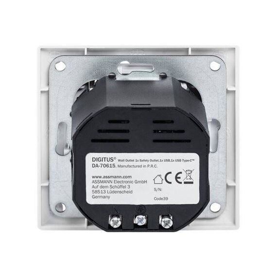 DIGITUS DA70615 Socketoutlet 2P+E Type F, USB, USB DA70615