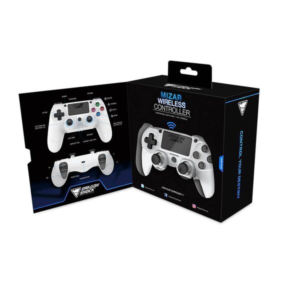 DragonShock Mizar Wireless Controller for PS4 White DSCPS4WH