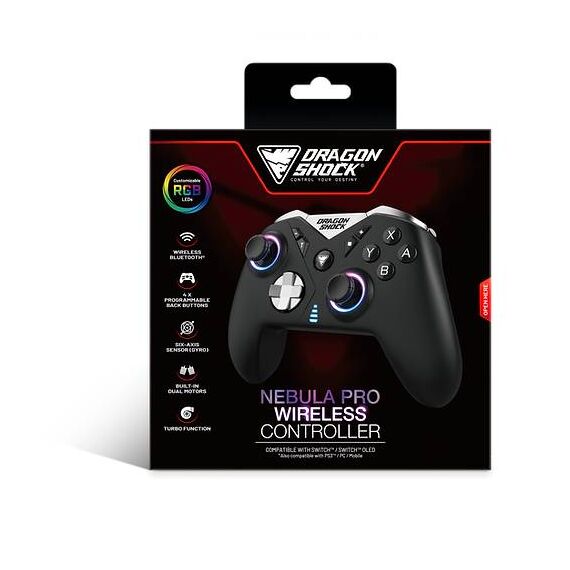 DragonShock Nebula Pro Wireless Controller for Switch (Black) DSCPNSWBK