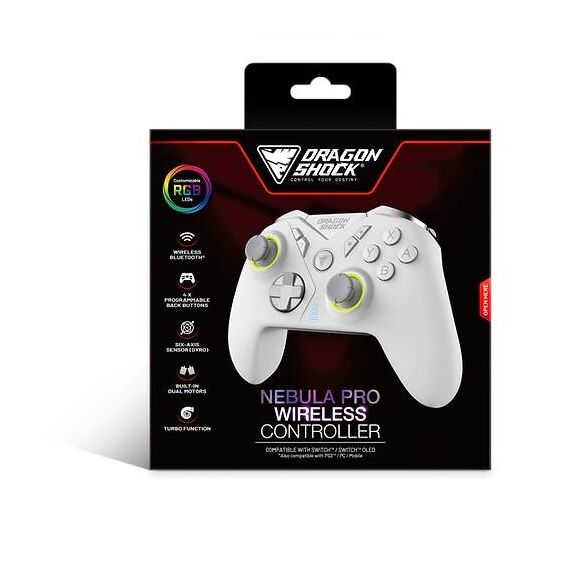DragonShock Nebula Pro Wireless Controller for Switch (White)
