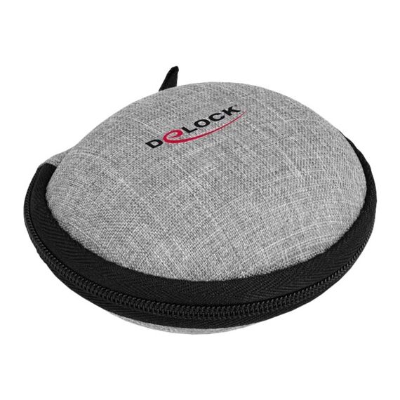 Delock - Case for headphones - polyester - grey, black | 18421