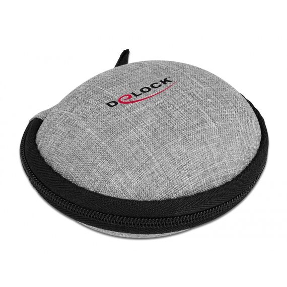 Delock - Case for headphones - polyester - grey, black | 18421