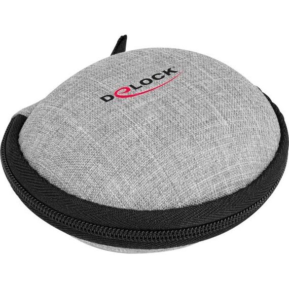 Delock - Case for headphones - polyester - grey, black | 18421