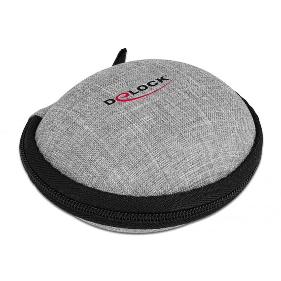 Delock - Case for headphones - polyester - grey, black | 18421