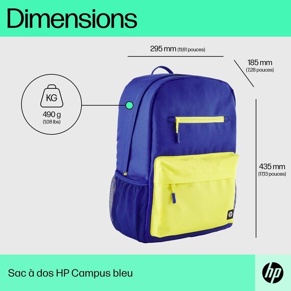 HP - Campus - notebook carrying backpack - 15.6" - blue | 7K0E5AA