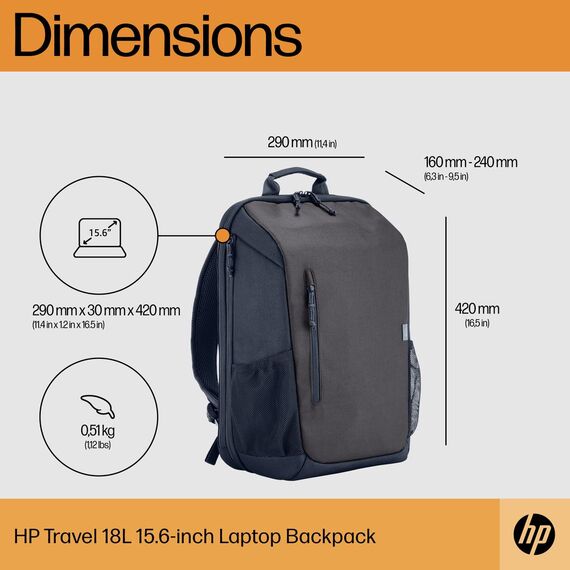 HP Travel - Notebook carrying backpack - up to 15.6" -  | 6H2D9AA