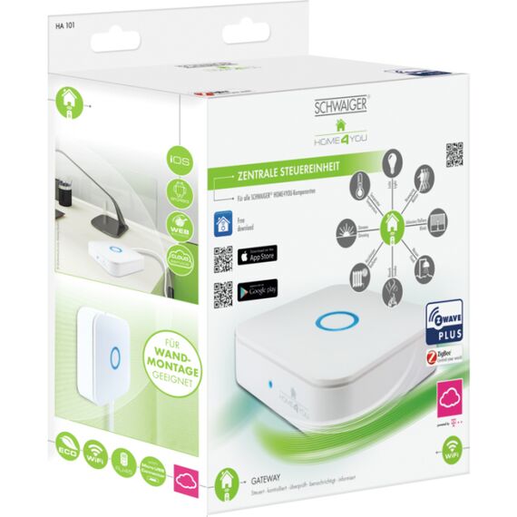 Schwaiger HA102 - Gateway - wireless, wired - ZigBee, Wi-Fi, Z-Wa