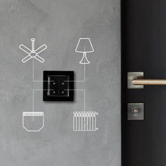 Shelly - Smart switch mechanism - wall - 4 gangs  | Shelly_WS_4_s