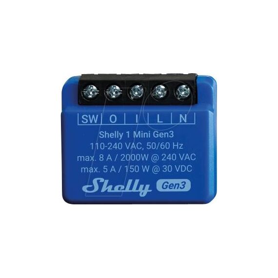 Shelly Plus 1 Mini Gen / 3 - 8A - 1 Kanal | Shelly_Plus_1_Mini_G3