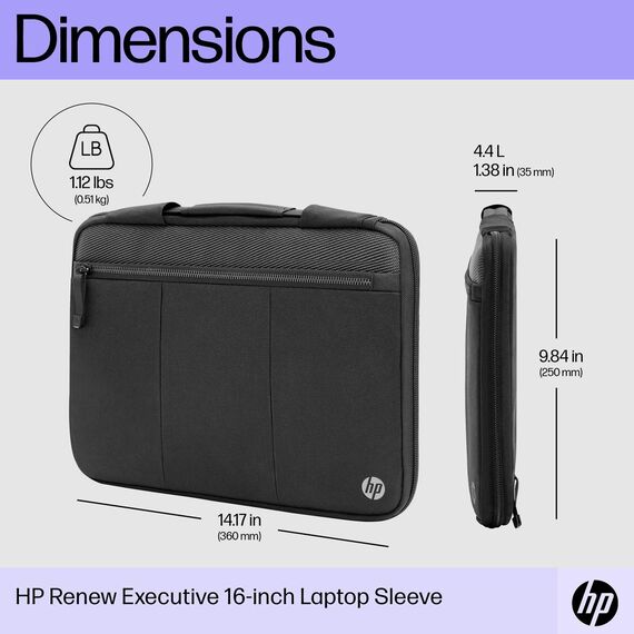 HP Renew Executive - Notebook sleeve - 14.1" - black -  | 6B8Y3AA