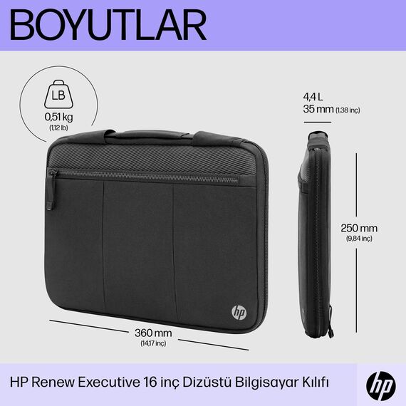 HP Renew Executive - Notebook sleeve - 14.1" - black -  | 6B8Y3AA