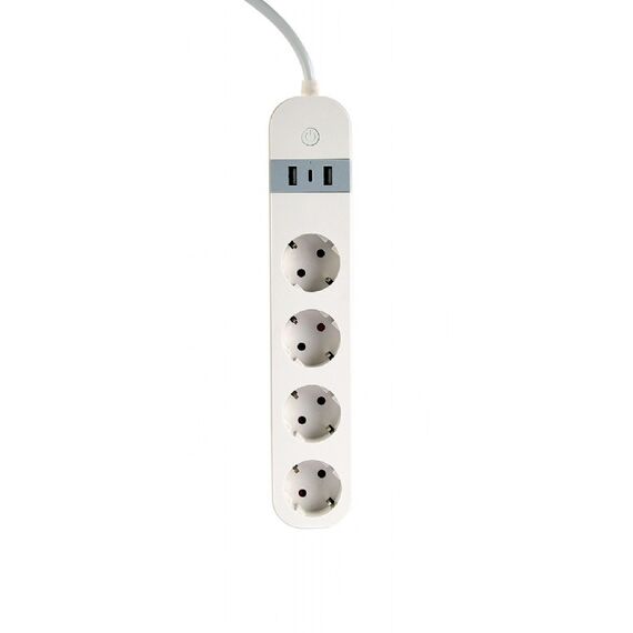 Gembird TSL-PS-S4U-01-W - Smart power strip - AC 230 V - 3680 Wat