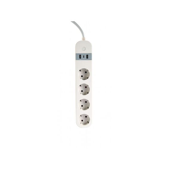 Gembird TSL-PS-S4U-01-W - Smart power strip - AC 230 V - 3680 Wat