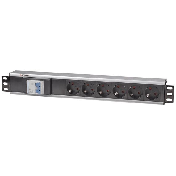 Intellinet 19" 1.5U Rackmount 6-Way Power Strip - German | 711432