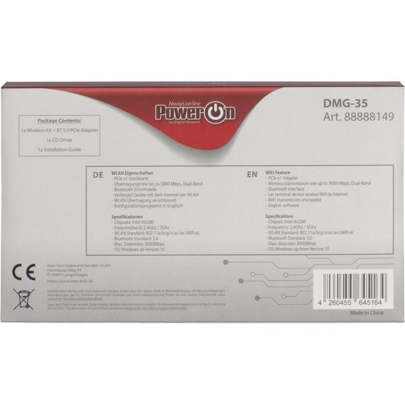 Inter-Tech DMG-35 - Network adapter - PCIe low profile | 88888149