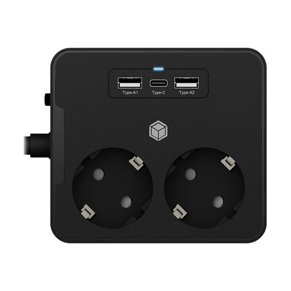 ICY BOX IB-MPS2220B-CH - Power strip - for desk or wall mounting,