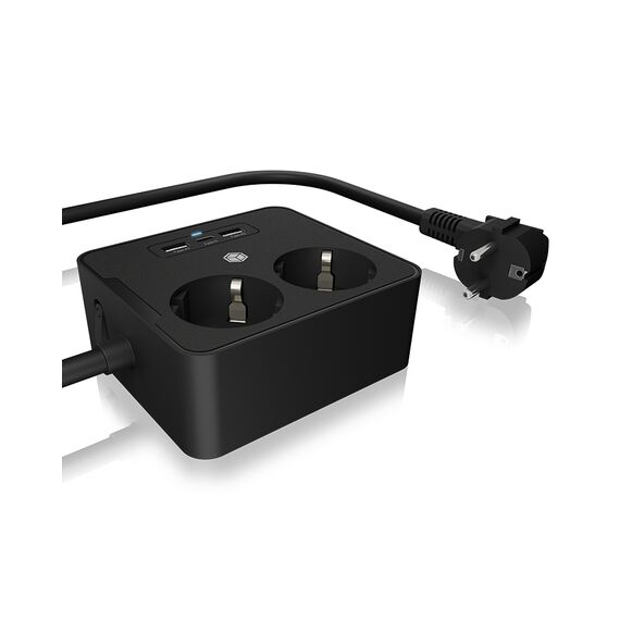 ICY BOX IB-MPS2220B-CH - Power strip - for desk or wall mounting,