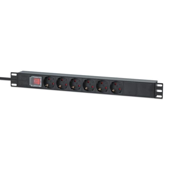 Intellinet 19" 1U Rackmount 6-Way EU 2-pin (CEE 7/3) PDU | 714914