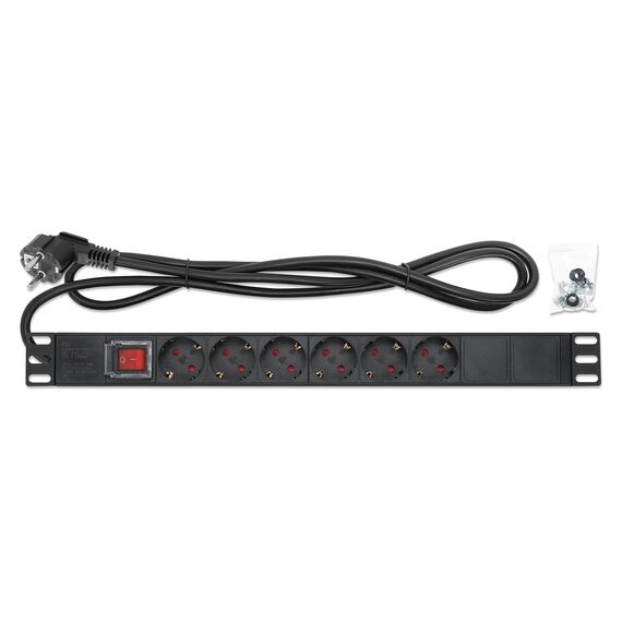 Intellinet 19" 1U Rackmount 6-Way EU 2-pin (CEE 7/3) PDU | 714914