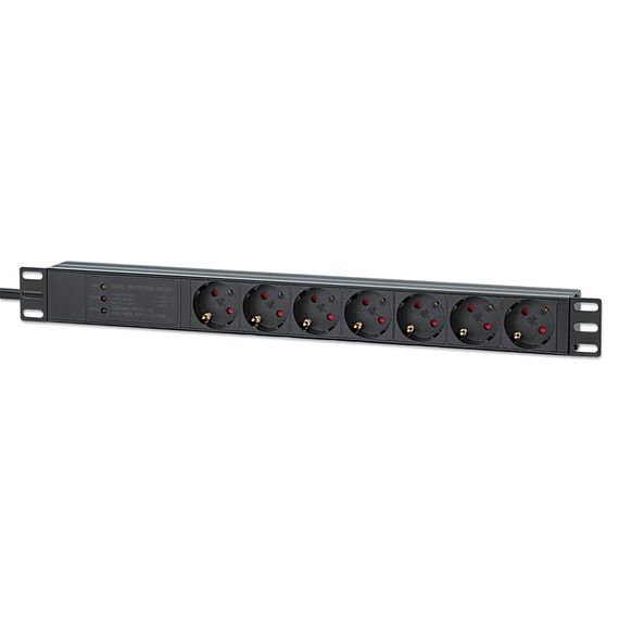 19" 1U Rackmount 7-Way EU 2-pin (CEE 7/3) PDU with Surge | 715140