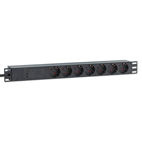 19" 1U Rackmount 7-Way EU 2-pin (CEE 7/3) PDU with Surge | 715140