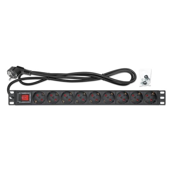 Intellinet 19" 1U Rackmount 9-Way EU 2-pin (CEE 7/3) PDU | 715133