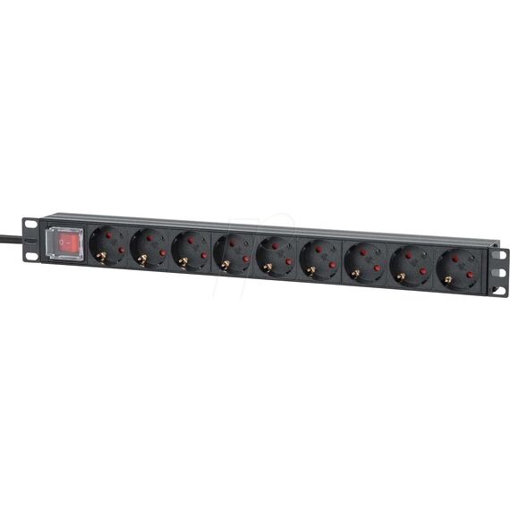 Intellinet 19" 1U Rackmount 9-Way EU 2-pin (CEE 7/3) PDU | 715133