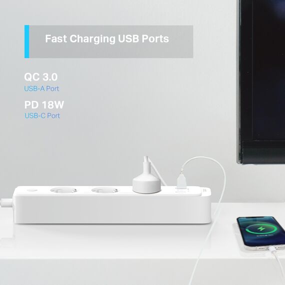 Tapo P300 V1 - Smart power strip - AC 220-240 V - 2300 Watt - Wi-