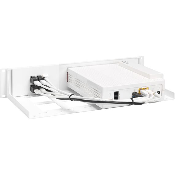 Rackmount.IT RM-FB-T5 / White / 2U / AVM FRITZ!Box 6590 Cable AVM