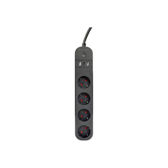 Gembird TSL-PS-S4U-01 - Smart power strip - AC 230 V - 3680 Watt